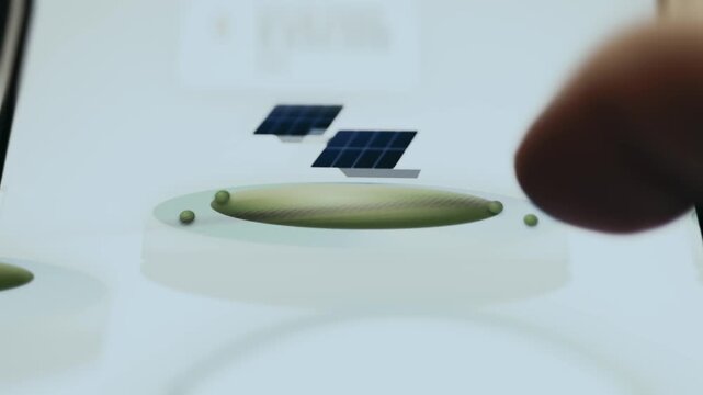 Solar Panels Icon Above Solar Farms output 9,650 MW Reading on Light Grid App