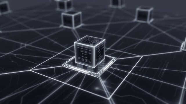 White color networking and neural connection with data processing units data, quantam computing flow and glowing circuit board hi tech design black technology 3D background