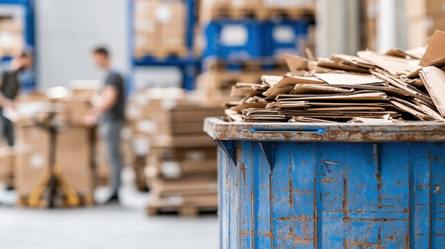 Cardboard Waste in Industrial Environment