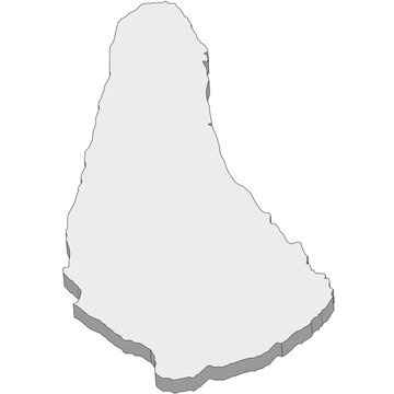 3D map dimension - continent North America country Barbados