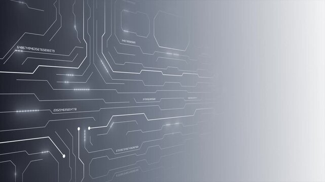 White color glowing circuit board with blank space hi tech design black technology presentation and business background