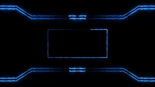 Electric energy frames flash intensely over a dark presentation background field. Cyberpunk content creators can upgrade streaming templates with this energy loop mesh. Energy streams loop crisp.