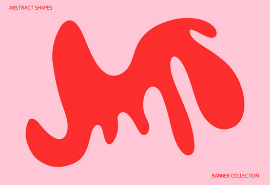 Modern Pink and Red Banner Template Vector. Abstract Wavy Shape Poster Design with Copy Space, for Covers, Flyer and Presentation Layout