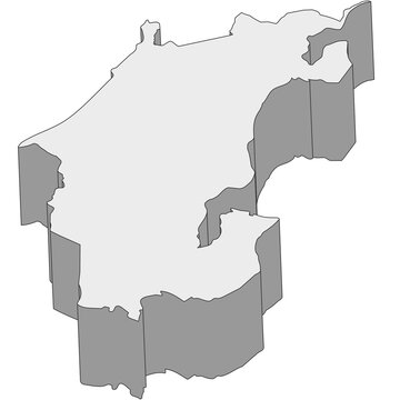 3D map dimension - continent North America country Costa Rica