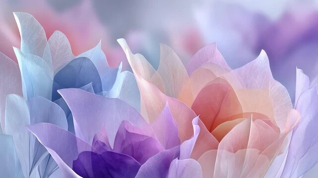 Pastel flower petals swaying gracefully in gentle breeze