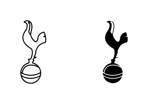 Football Club Crest, Soccer Team Emblem, Sports Logo Design, Tottenham Hotspur Inspired Vector