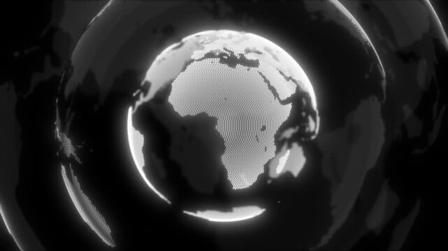 White color rotating hi tech globe hi tech design loopable dark technology background