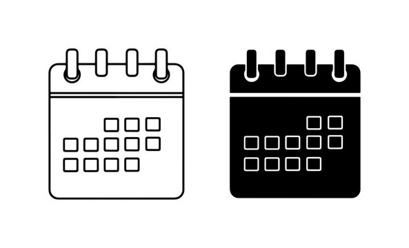 Calendar Icons, Date Planner Symbols, Time Management Graphics, Event Scheduling Vector Set