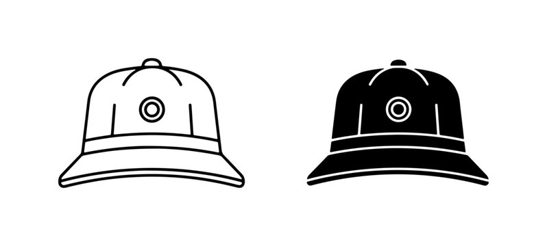 Safari Hat Vector Icons, Explorer Headwear, Adventure Gear, Outdoor Protection