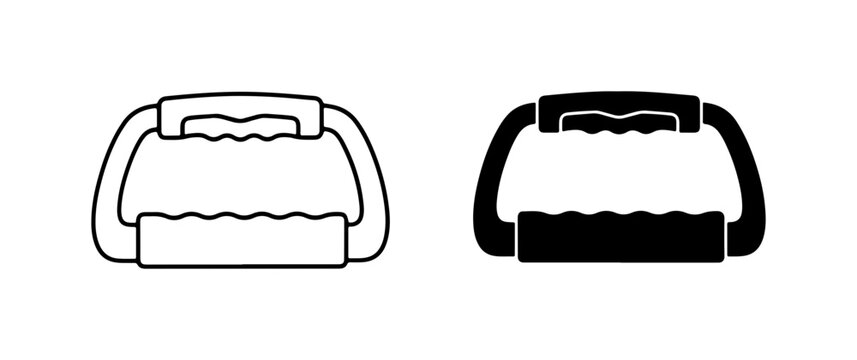 Durable Carry Handle Vector Icons, Ergonomic Grip, Luggage Handle Design