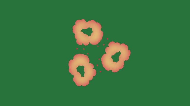 White border and two red hearts on screen map of new zealand flower heart it lot small dots isolated on green screen background
