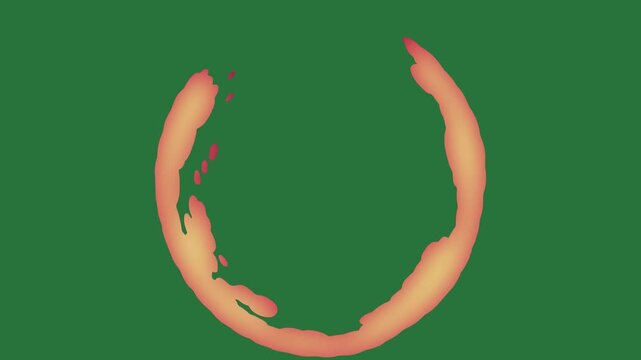 White border and red circle on screen arrow it the letter u chili isolated on green screen background