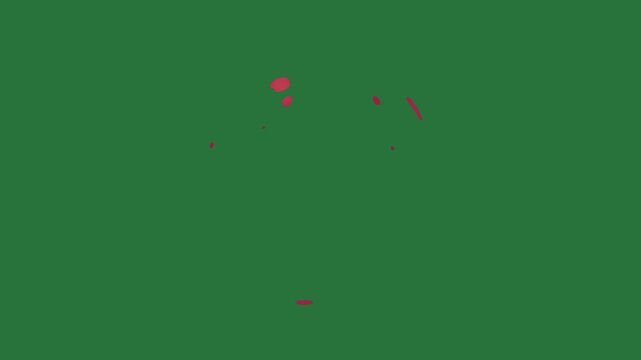 White border and screen red circle face smiley dot picture of li isolated on green screen background