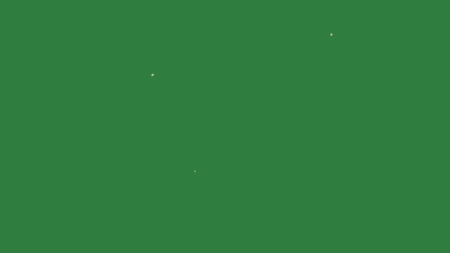 Silhouette of man the is dots cloud bird flying in air an apple logo isolated on green screen background