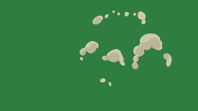 Logo dots dog silhouette of woman circles bird paw isolated on green screen background