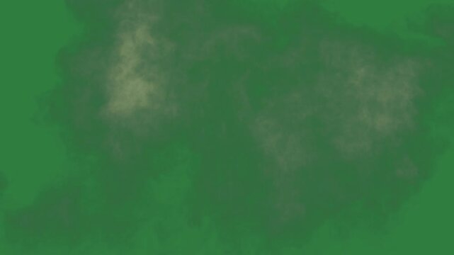 Clouds on smoke coming out isolated on green screen background