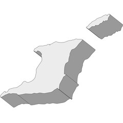 3D map dimension - continent North America country Trinidad and Tobago © badrpost