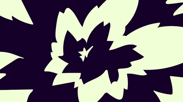 Black flower on image of logo silhouette star isolated on green screen background