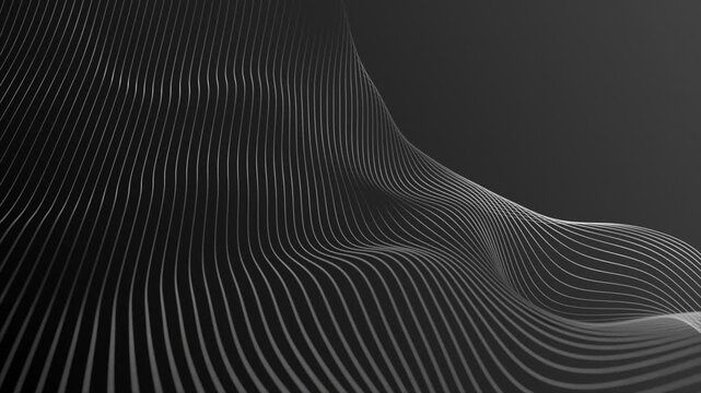 White color multiple parallel wavy lines modern design geometrical background