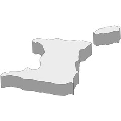 3D map dimension - continent North America country Trinidad and Tobago © badrpost