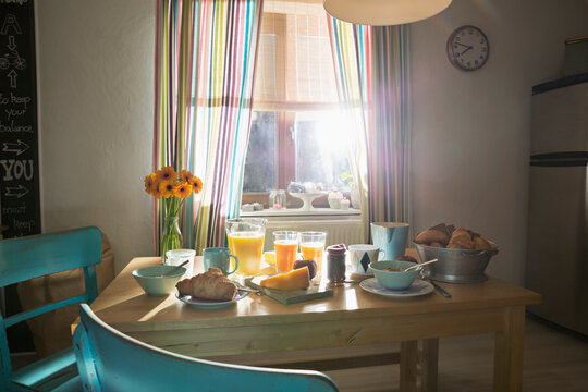Laid breakfast table