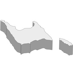 3D map dimension - continent North America country Trinidad and Tobago © badrpost
