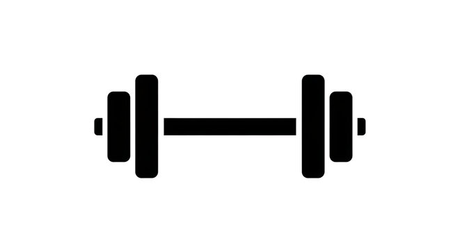 Black barbell icon isolated on a white background for fitness design