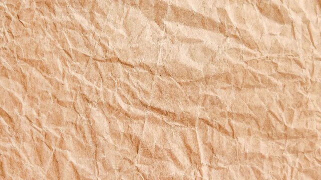Crumpled white paper texture pattern stop motion animation background video.Vintage paper texture 4K stop motion video. Aged old page overlay effect background loop animation. Kraft paper texture.