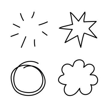 Hand-drawn abstract shapes collection vector elements
