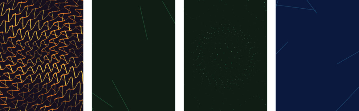 Vibrant abstract pattern collection with wavy lines geometric zigzags and concentric circles for modern digital design background and creative media