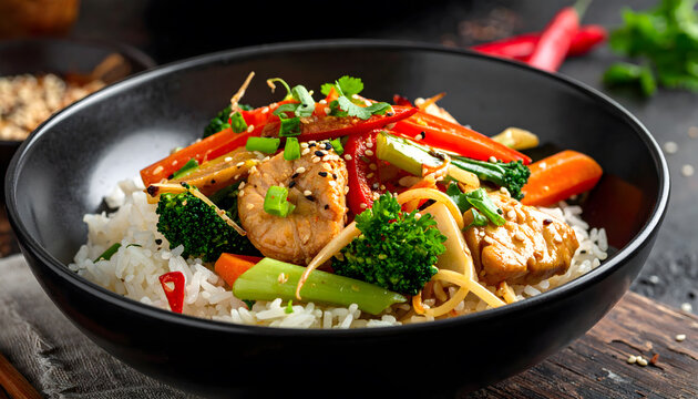 Home cooked Asian dish with fresh ingredients authentic flavors and comforting family style meal