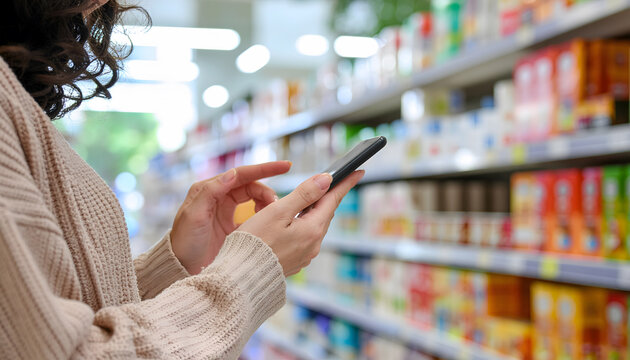 Young consumer browsing international products on ecommerce mobile platform for seamless global shopping