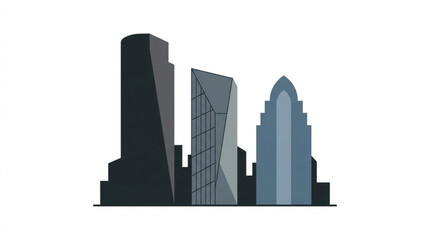 Fototapeta premium Modern skyscrapers cityscape with glass and concrete buildings in urban environment for business or architecture themes