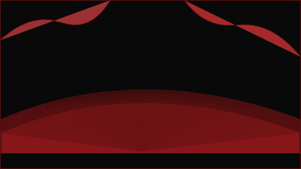 Abstract red curved waves and dome shapes on black background modern minimal vector design for digital art and decor © Shabana