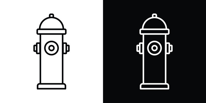 Fire hydrant icon editable illustration set. EPS10