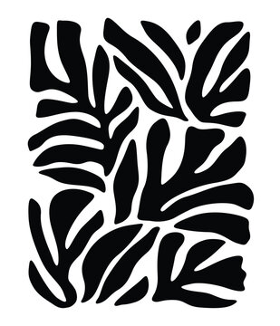abstract silhouette of black nature objects