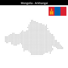 Fototapeta premium Map of Mongolia region Arkhangai in small size square dots