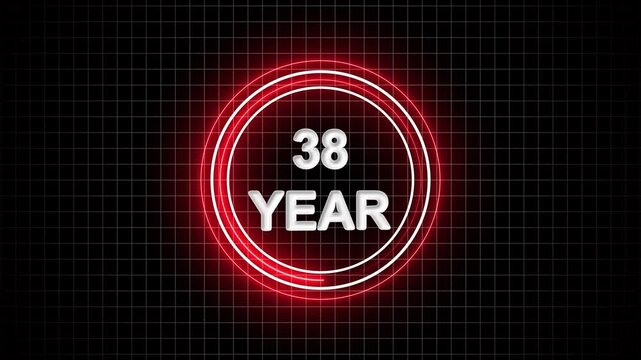 38 Year Anniversary Celebration Graphic with Futuristic Golden Number on Black Background