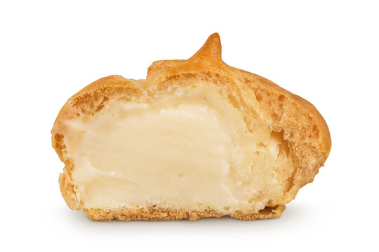 profiterole with cream isolated on a white background