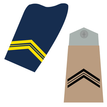 Galon de passant d'&eacute;paule de c&eacute;r&eacute;monie et galon de poitrine sur tenue de travail de la marine belge : Sous-officier subalterne: Maitre-chef