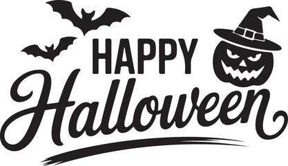 Happy halloween greeting with bats, witch hat and jack o lantern © Masud