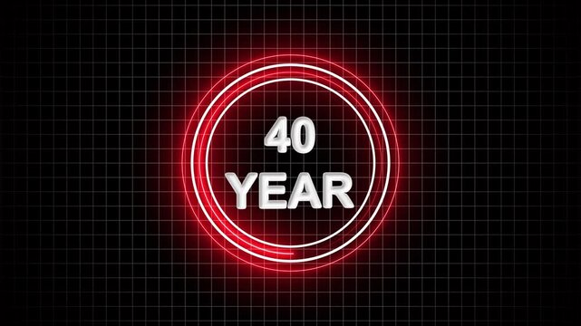 40 Year Anniversary Celebration Graphic with Futuristic Golden Number on Black Background
