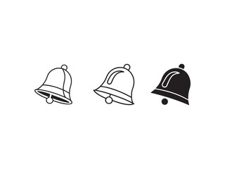 Fototapeta premium Three bell icons in different styles and colors side by side