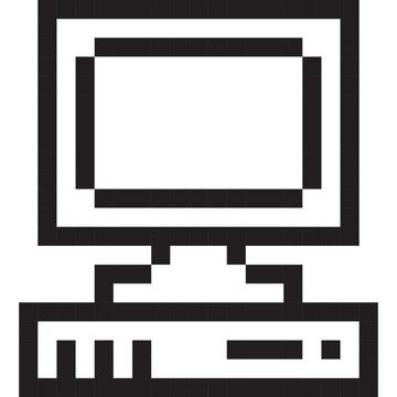 desktop computer pixel art icon