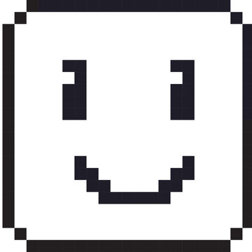 smile emoji pixel art icon