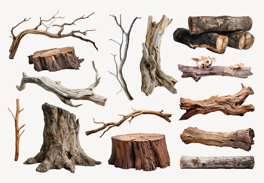 Assorted Natural Wooden Textures Element Design Set