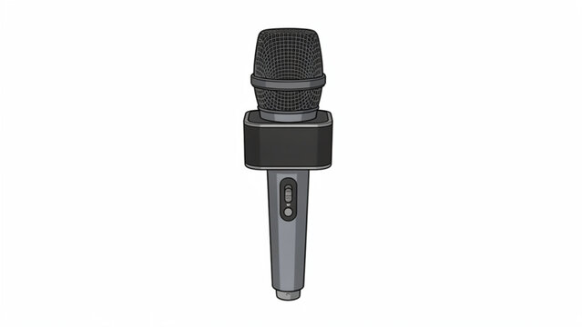 Professional handheld wireless microphone with black mesh grille and gray body suitable for speeches performances and karaoke events