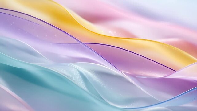Mesmerizing pastel waves: dynamic flowing colors in soothing abstract motion