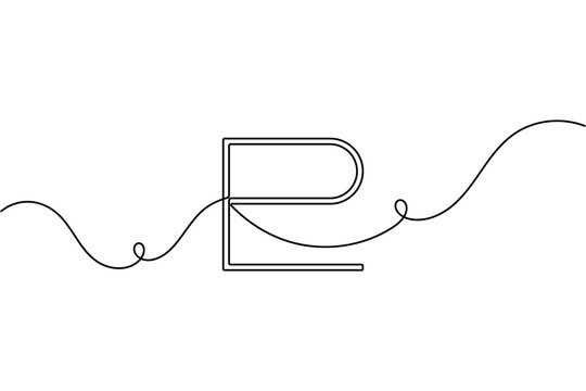 Continuous single line a Pluto planet symbol and cosmic astronomy icon sign on white background minimalist one line art space explanation and solar system technology outline vector illustration