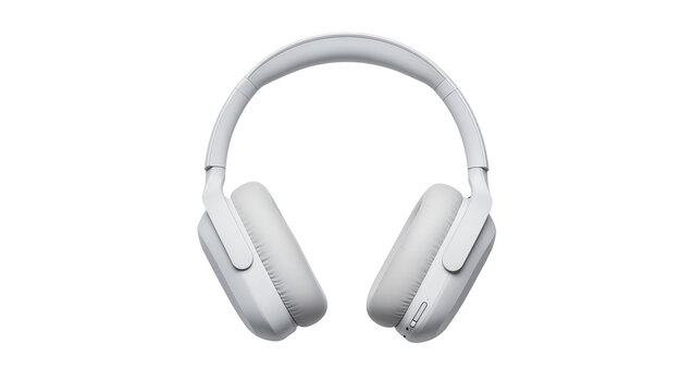Isolated modern wireless over-ear headphones in pristine white color for immersive audio enjoyment